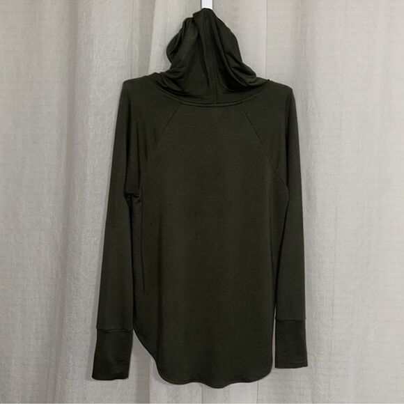 Athletic Works M Camo Green Funnel Neck Lightweight Terrycloth Interior Hoodie - Picture 7 of 12